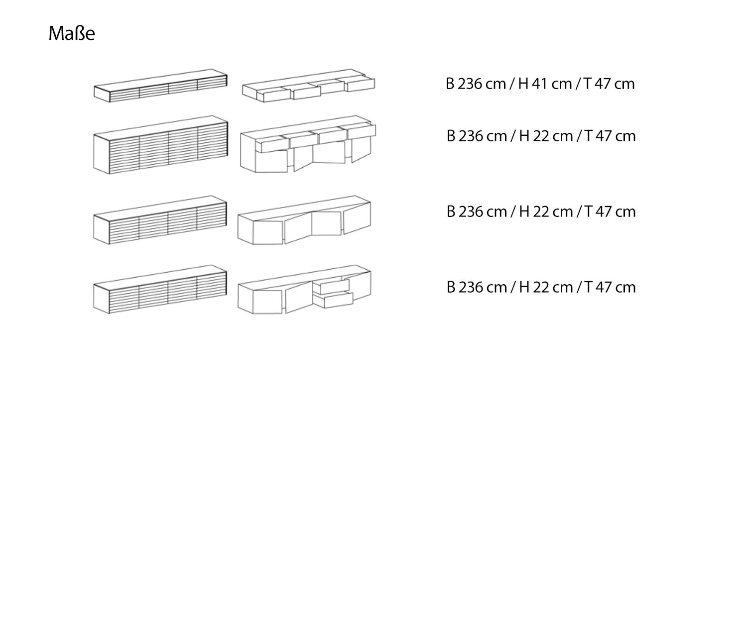Punt Susses Sideboard chêne porte ouverte étagère Punt Susses Sideboard chêne porte ouverte étagère