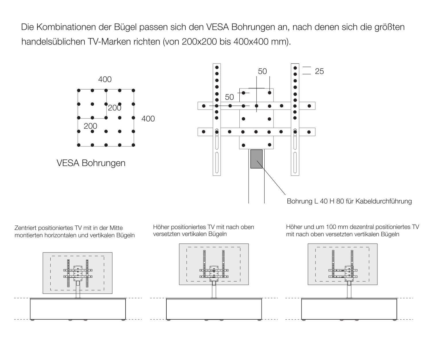 Livitalia Vesa design lowboard configurator VESA montage Montagehandleiding Livitalia Vesa design lowboard configurator VESA montage Montagehandleiding