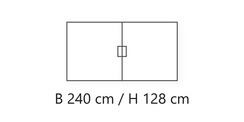 L 240 cm / H 128 cm / P 3,8 cm