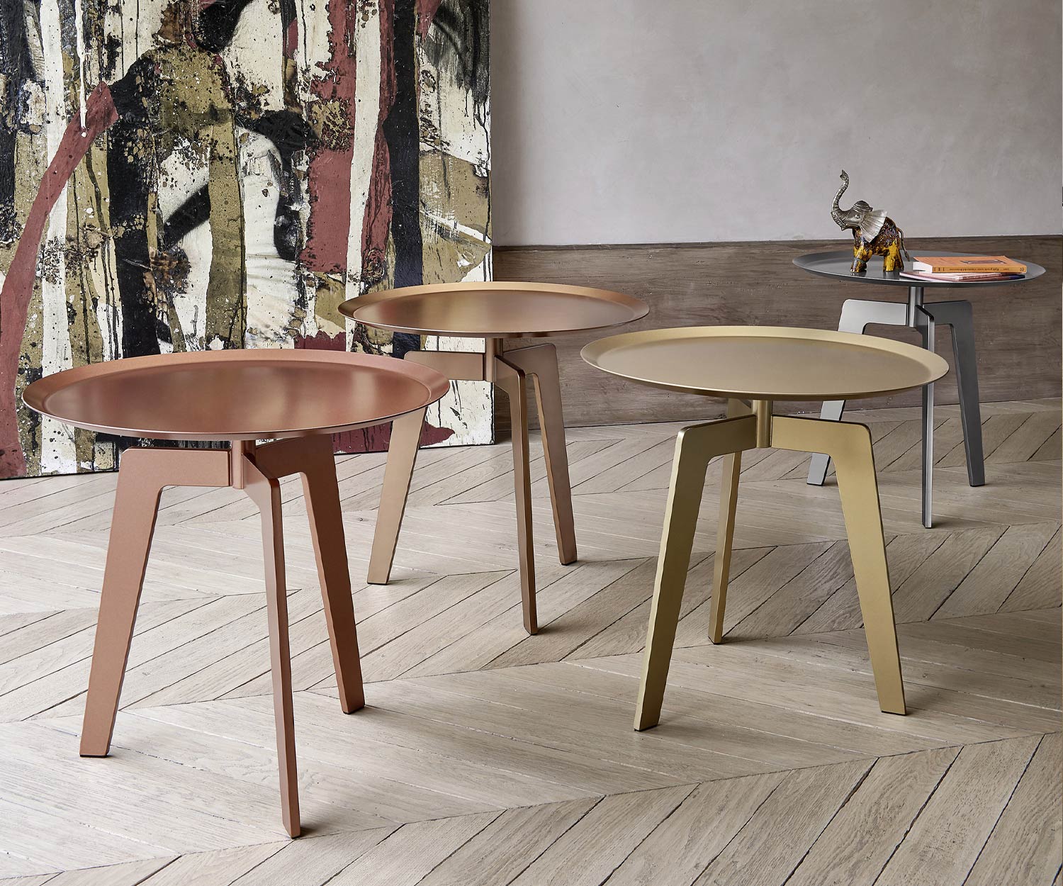 Lotus Table d'appoint Céramique Plateau de table en marbre Lotus Table d'appoint Céramique Plateau de table en marbre