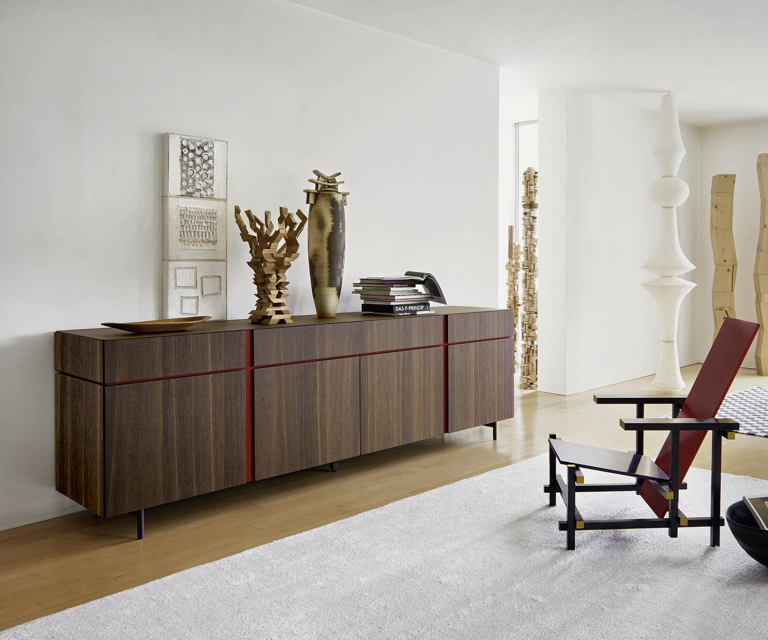 Exclusif Livitalia Abaco Design Sideboard en plaqué chêne foncé Exclusif Livitalia Abaco Design Sideboard en plaqué chêne foncé
