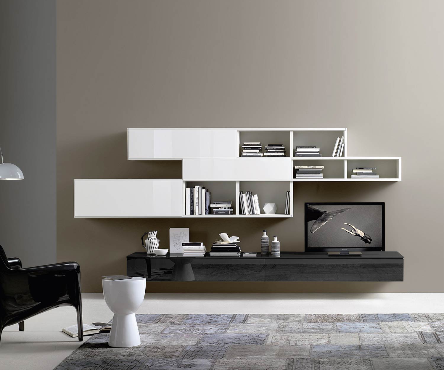 TV-meubelvoet B300 H35 hoogglans zwart