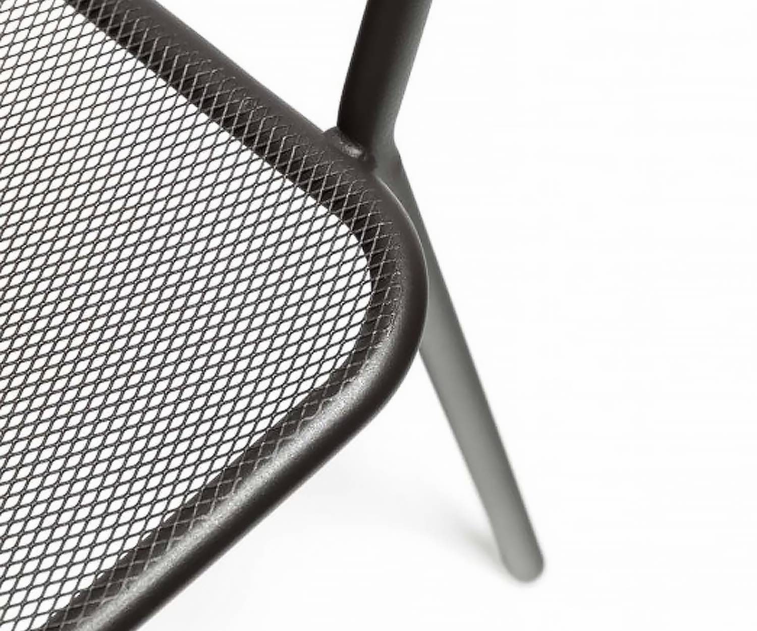 Moderne Todus Starling design fauteuil in gepoedercoat roestvrij staal