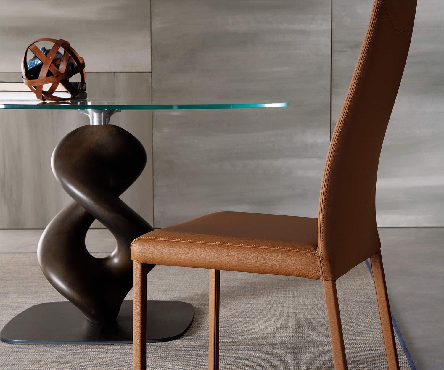 Ozzio Blitz cognac leren stoel Ozzio Blitz cognac leren stoel