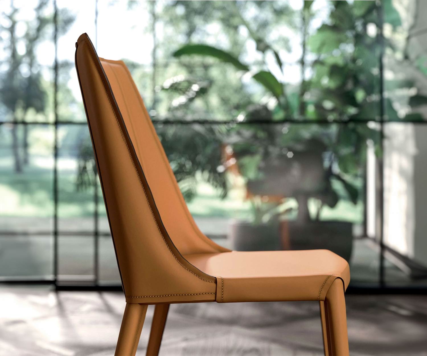 Chaise en cuir design de haute qualité disponible en gris foncé blanc ou cognac Chaise en cuir design de haute qualité disponible en gris foncé blanc ou cognac