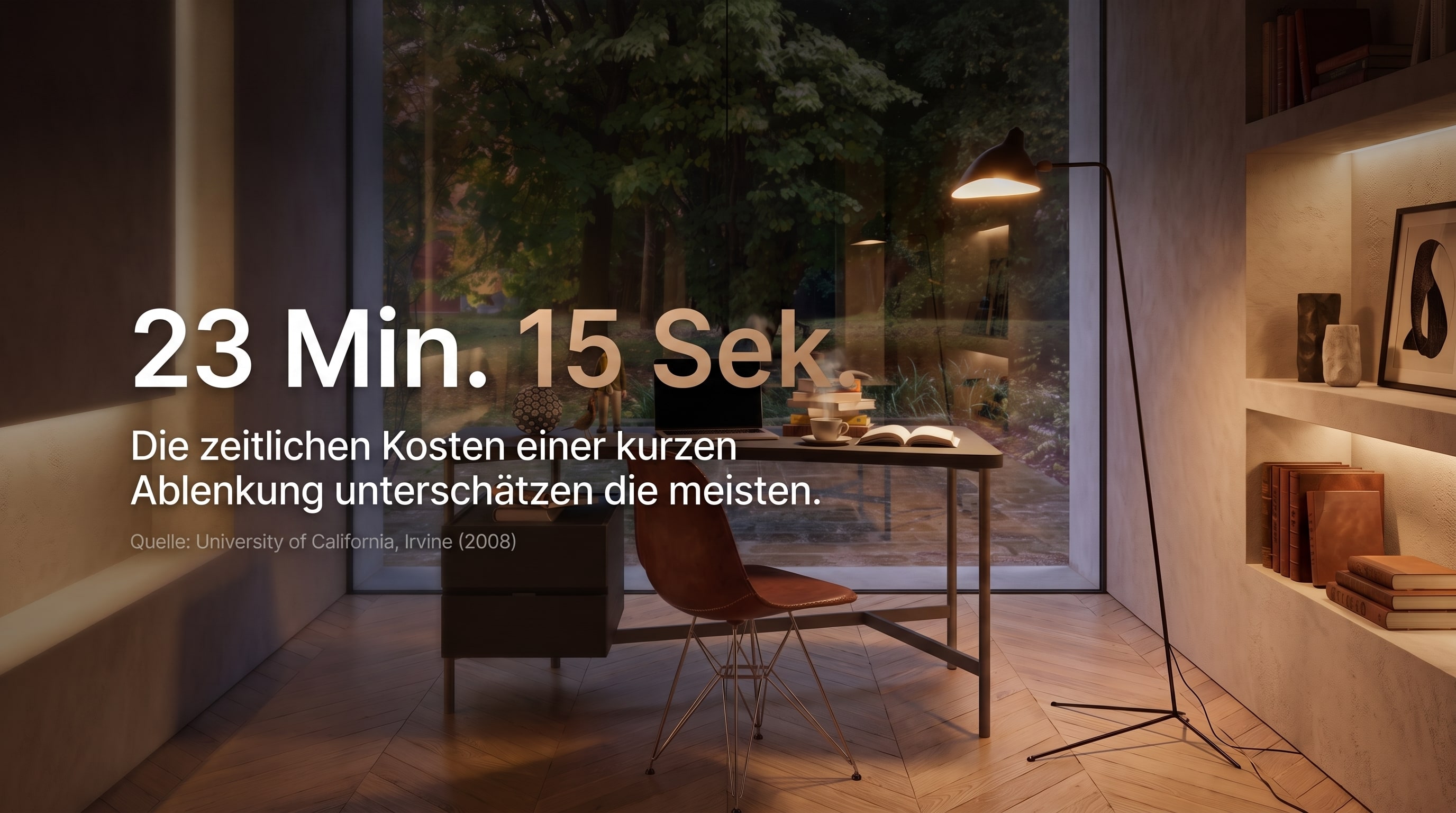 23 Min. 15 Sek. &ndash; La plupart sous-estiment le co&ucirc;t temporel d'une courte distraction.