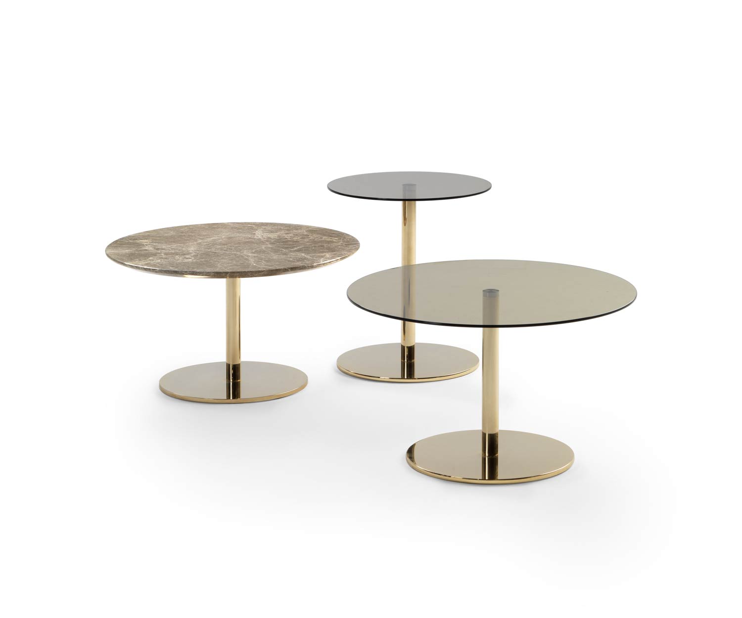 Marelli Sofatafel Break transparant glazen blad verschillende diameters D 40 60 80 cm Marelli Sofatafel Break transparant glazen blad verschillende diameters D 40 60 80 cm