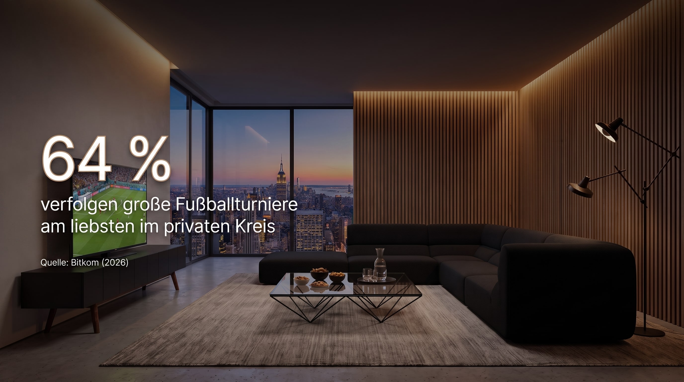 64 % &ndash; 64 pour cent pr&eacute;f&egrave;rent suivre les grands tournois de football en priv&eacute;.