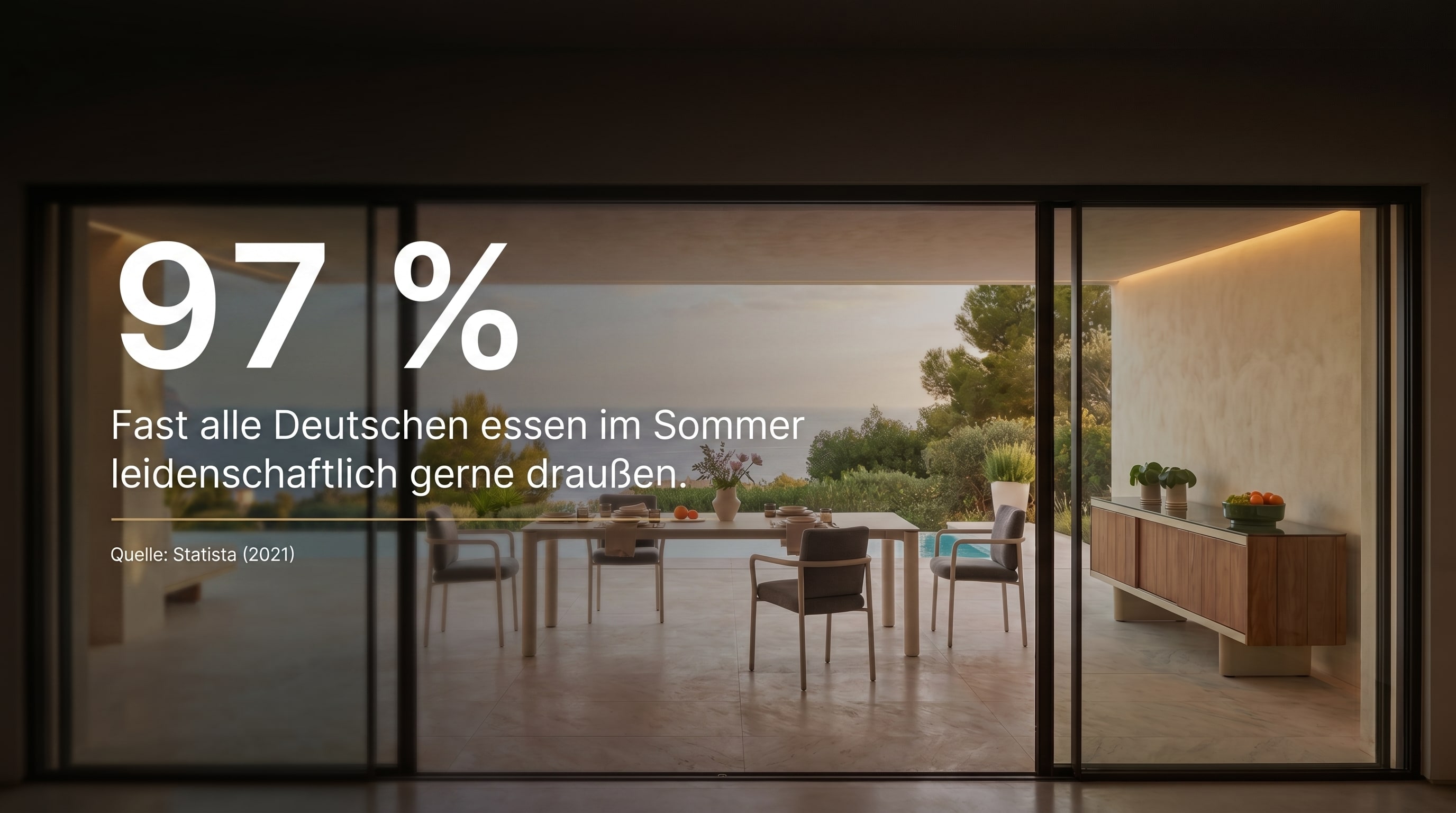 97 % &ndash; Presque tous les Allemands aiment passionn&eacute;ment manger dehors en &eacute;t&eacute;.