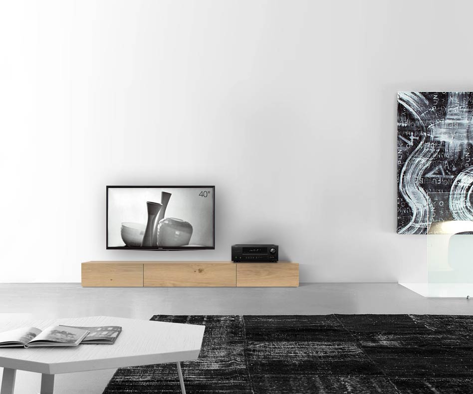 Livitalia Wood design lowboard configurator basis 210 cm 24 cm 46 cm licht eiken Livitalia Wood design lowboard configurator basis 210 cm 24 cm 46 cm licht eiken