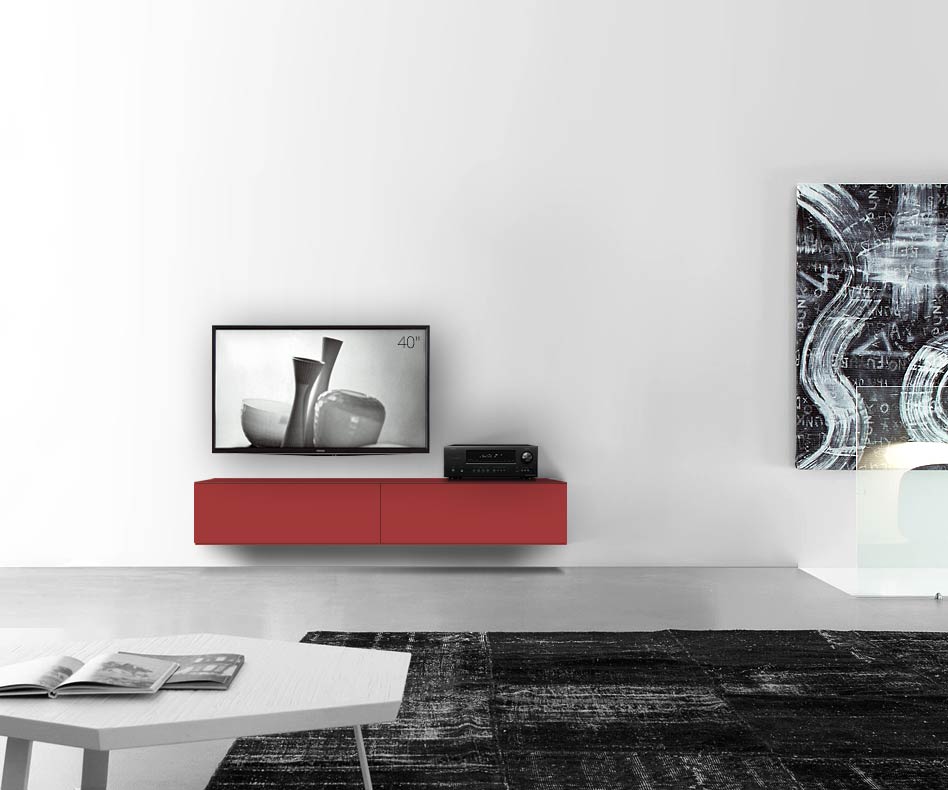 /Design lowboard wand B180 H33 5 mat rood /Design lowboard wand B180 H33 5 mat rood