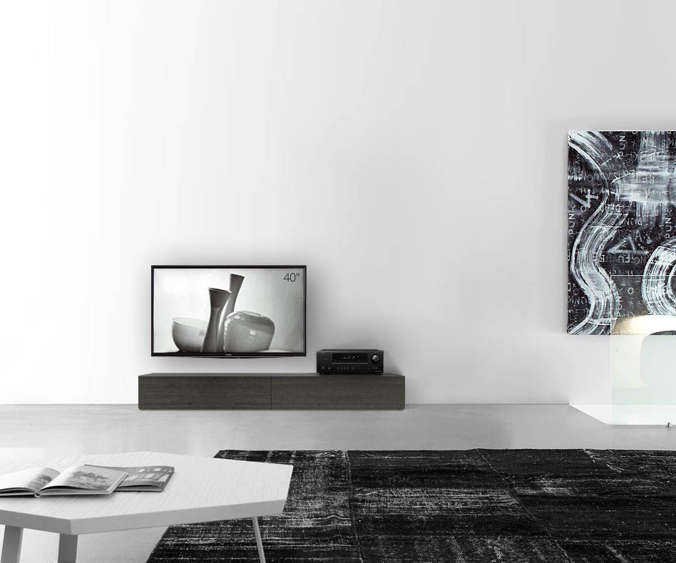 Livitalia Houten design lowboard configurator basis 180 cm 24 cm 46 cm grijs eiken Livitalia Houten design lowboard configurator basis 180 cm 24 cm 46 cm grijs eiken