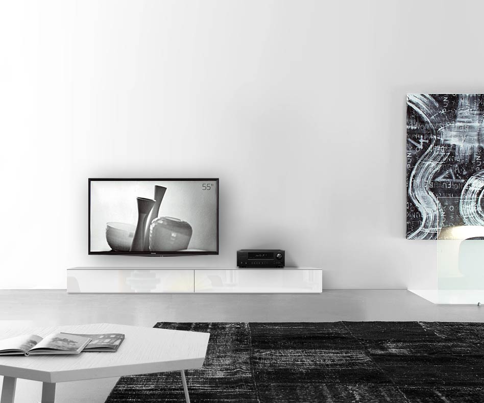 /Design Lowboard sol B240 H27 blanc brillant /Design Lowboard sol B240 H27 blanc brillant