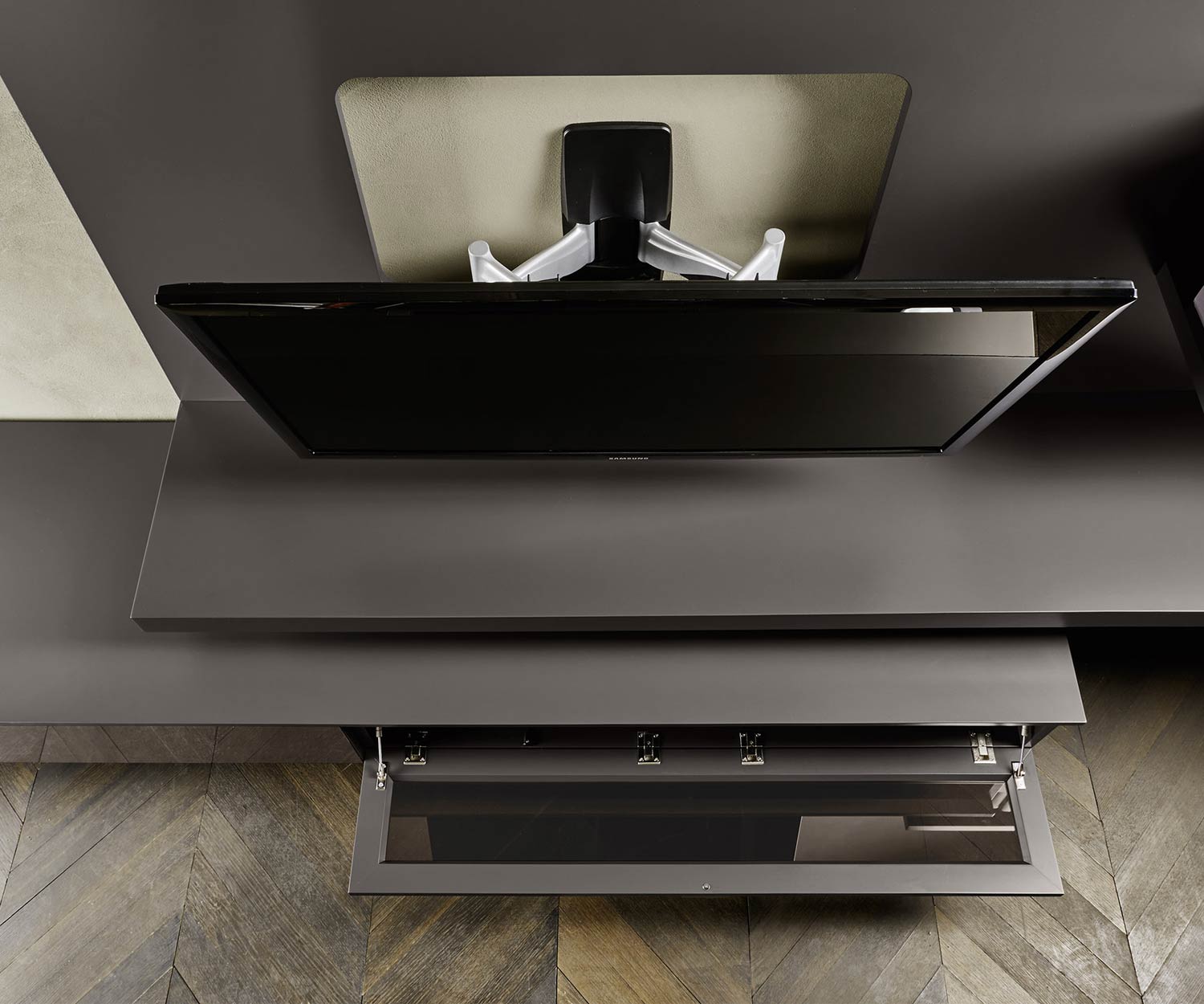 Exclusif Livitalia Meuble-paroi design C54 en brun mat laqué  Exclusif Livitalia Meuble-paroi design C54 en brun mat laqué