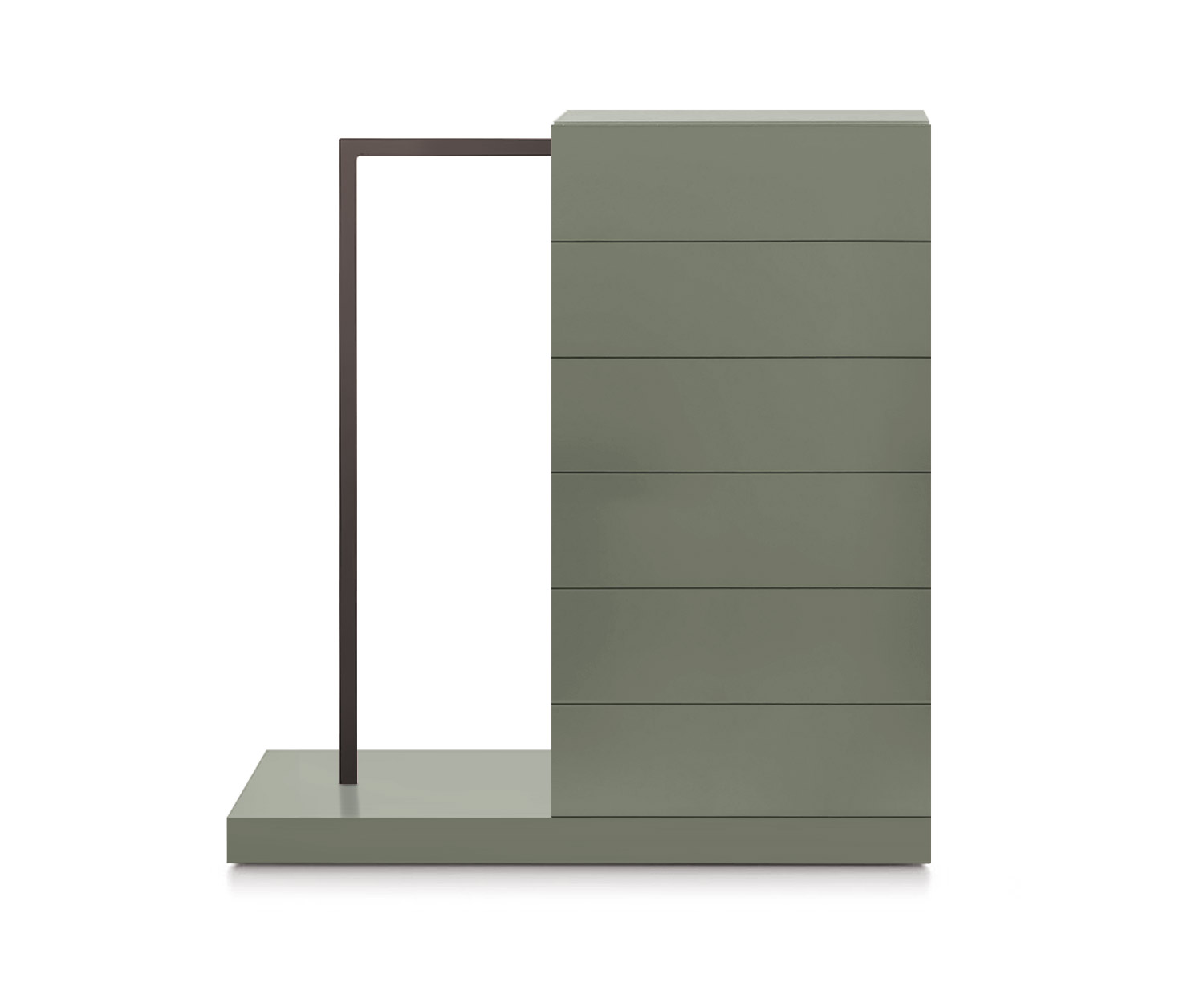 Novamobili Easy6 hoge ladekast + kleerkast links B54cm mat bosgroen342 Novamobili Easy6 hoge ladekast + kleerkast links B54cm mat bosgroen342