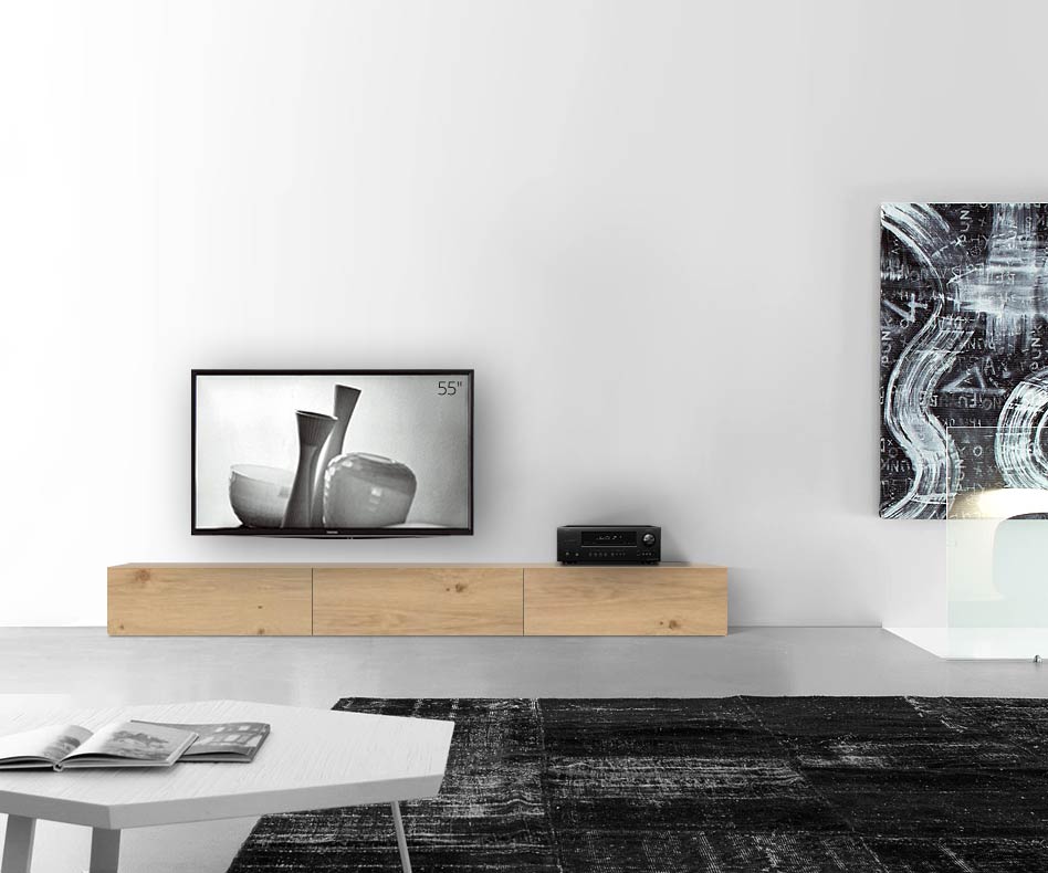 Livitalia Wood design lowboard configurator vloer 270 cm 32 cm 46 cm licht eiken Livitalia Wood design lowboard configurator vloer 270 cm 32 cm 46 cm licht eiken