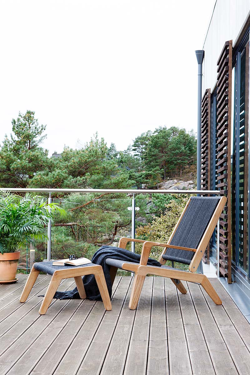 Fauteuil de salon en teck pour terrasse
