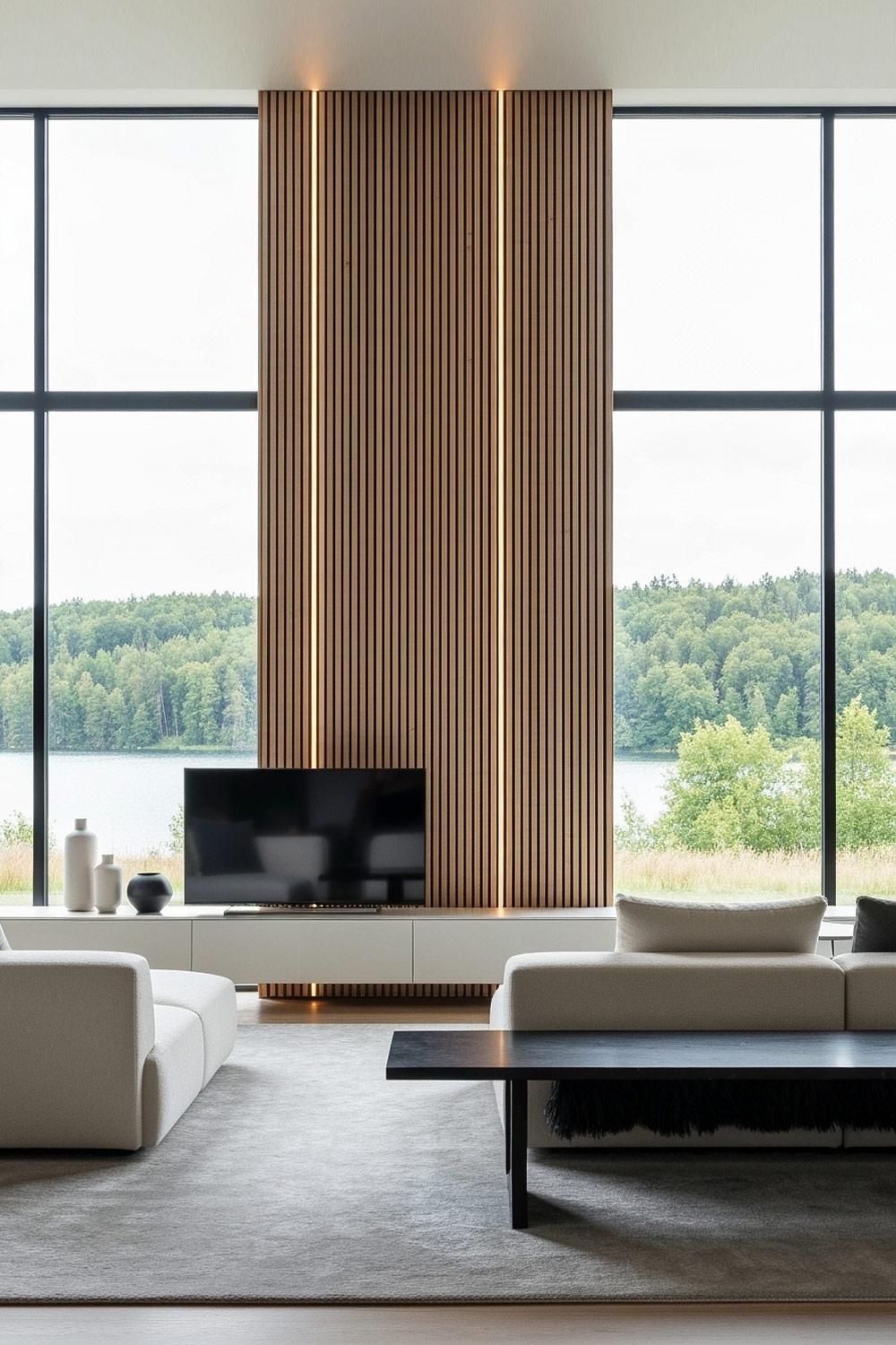salon-lumineux-avec-grande-baie-vitree-et-panneau-a-lamelles-de-bois-accentuant