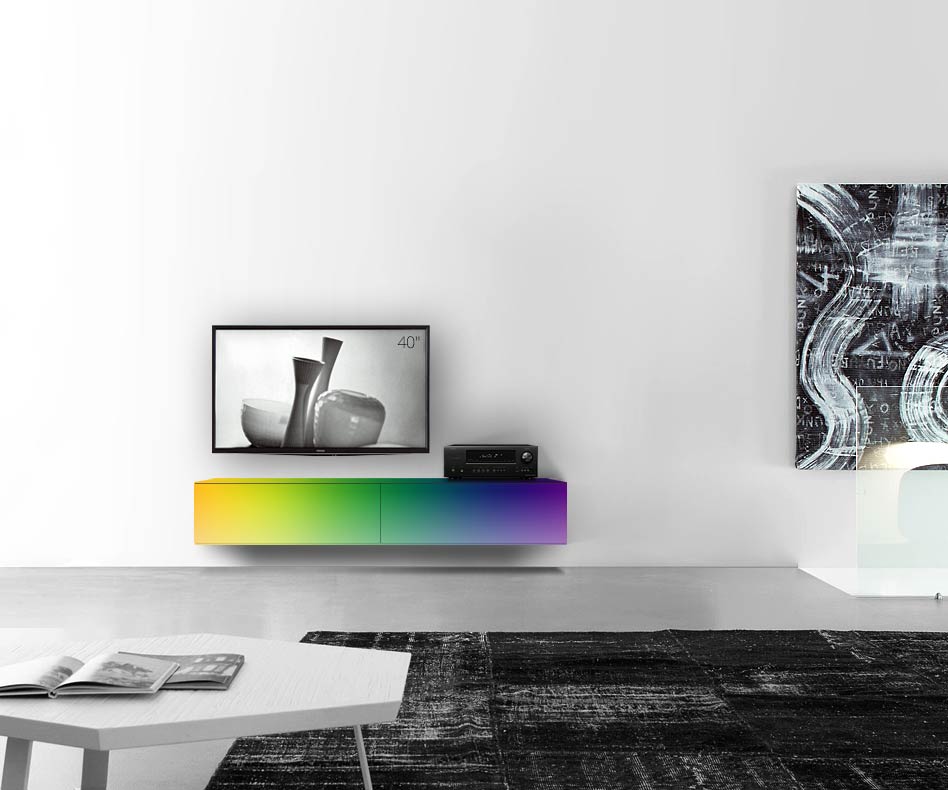 /Design lowboard wand B180 H33 5 mat RAL