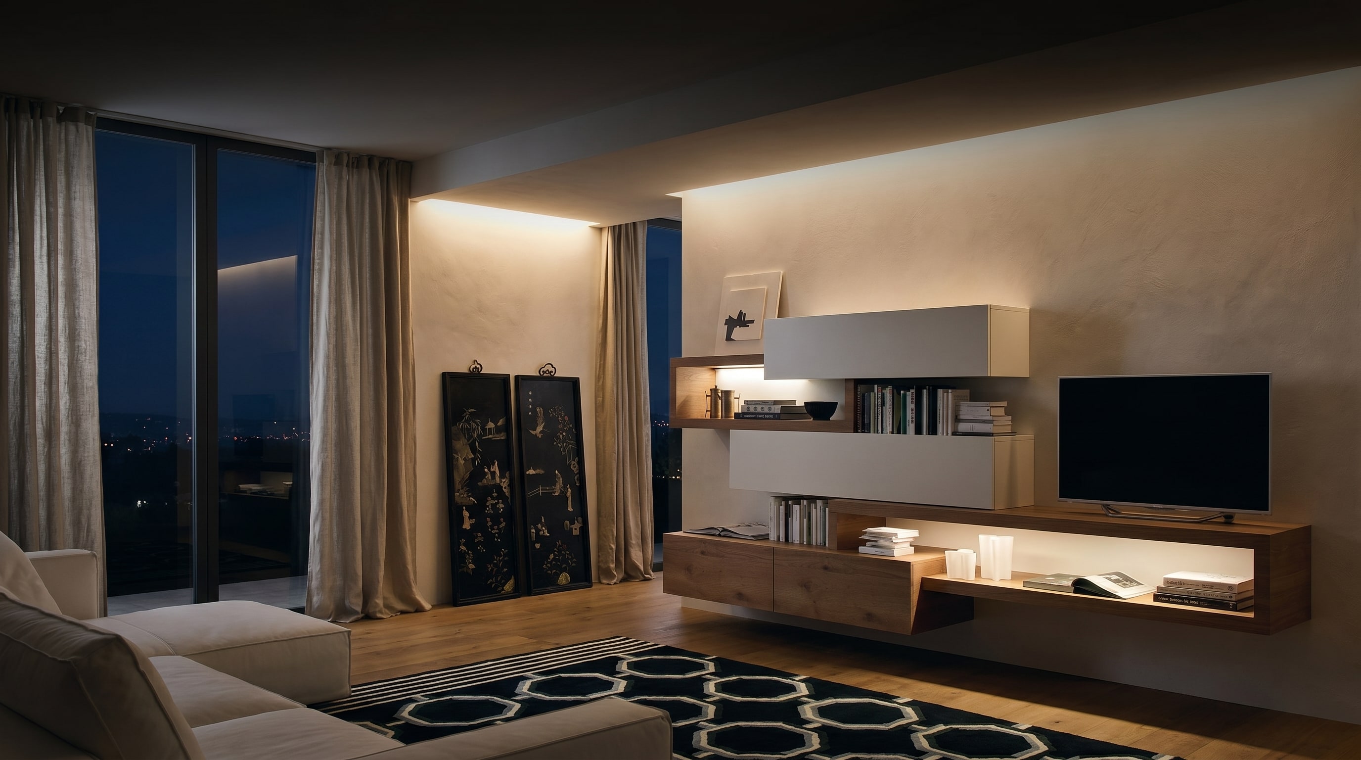 Landelijk moderne woonkamer: De 4-delige regel die designers geheimhouden