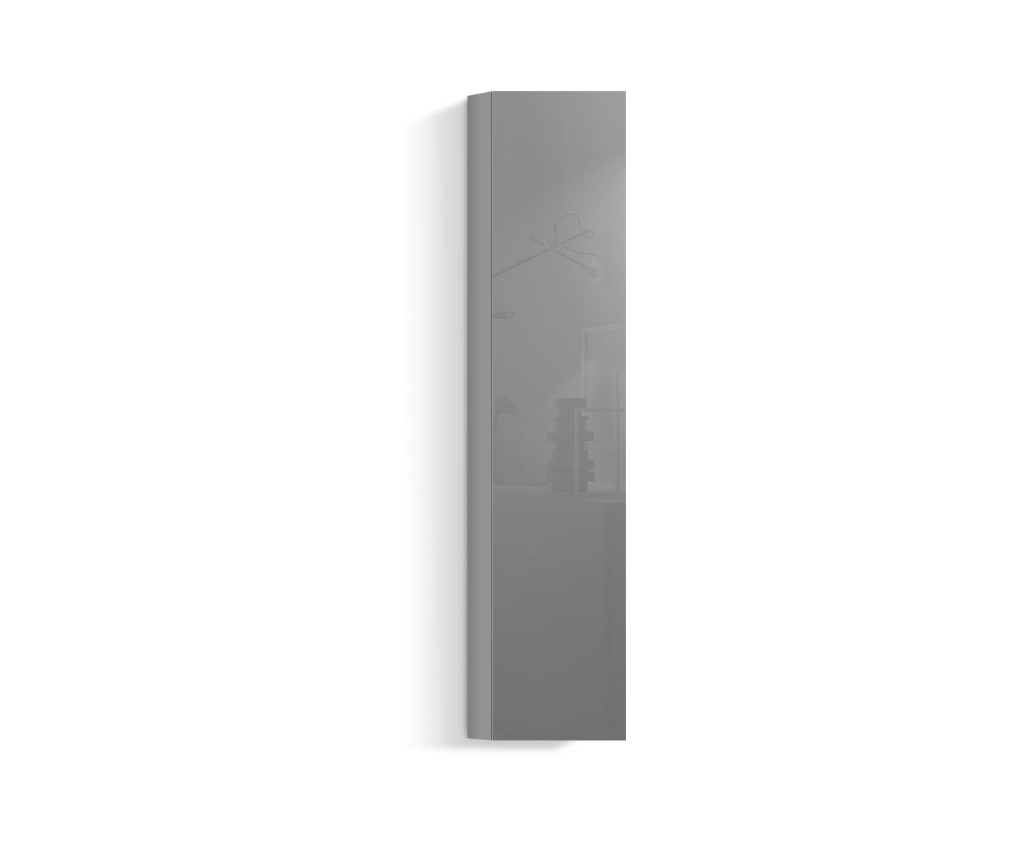 Design Salon Armoire suspendue verticale H160 L30 gris clair430