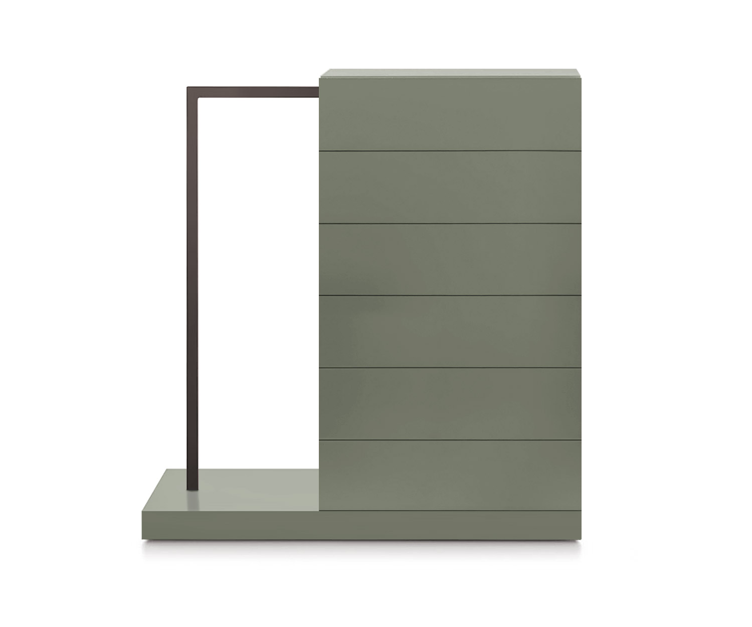 Novamobili Commode haute Easy6 + penderie à gauche L64cm vert forêt mat342 Novamobili Commode haute Easy6 + penderie à gauche L64cm vert forêt mat342