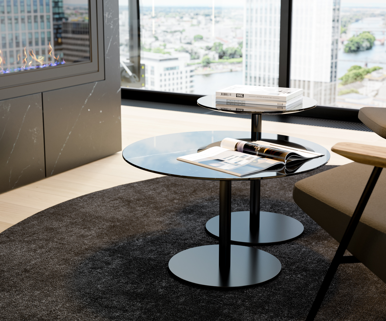 Marmeren bijzettafel Break Marquina Marmeren bijzettafel Break Marquina
