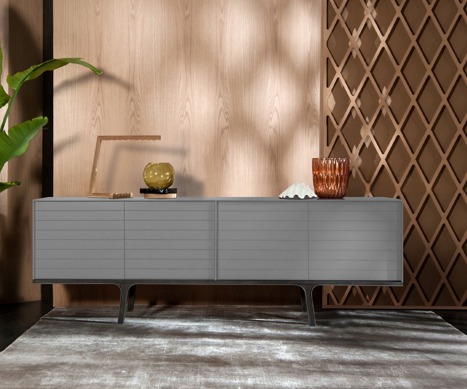 al2 mobius 002 Dressoir breedte 220 cm korpus lichtgrijs