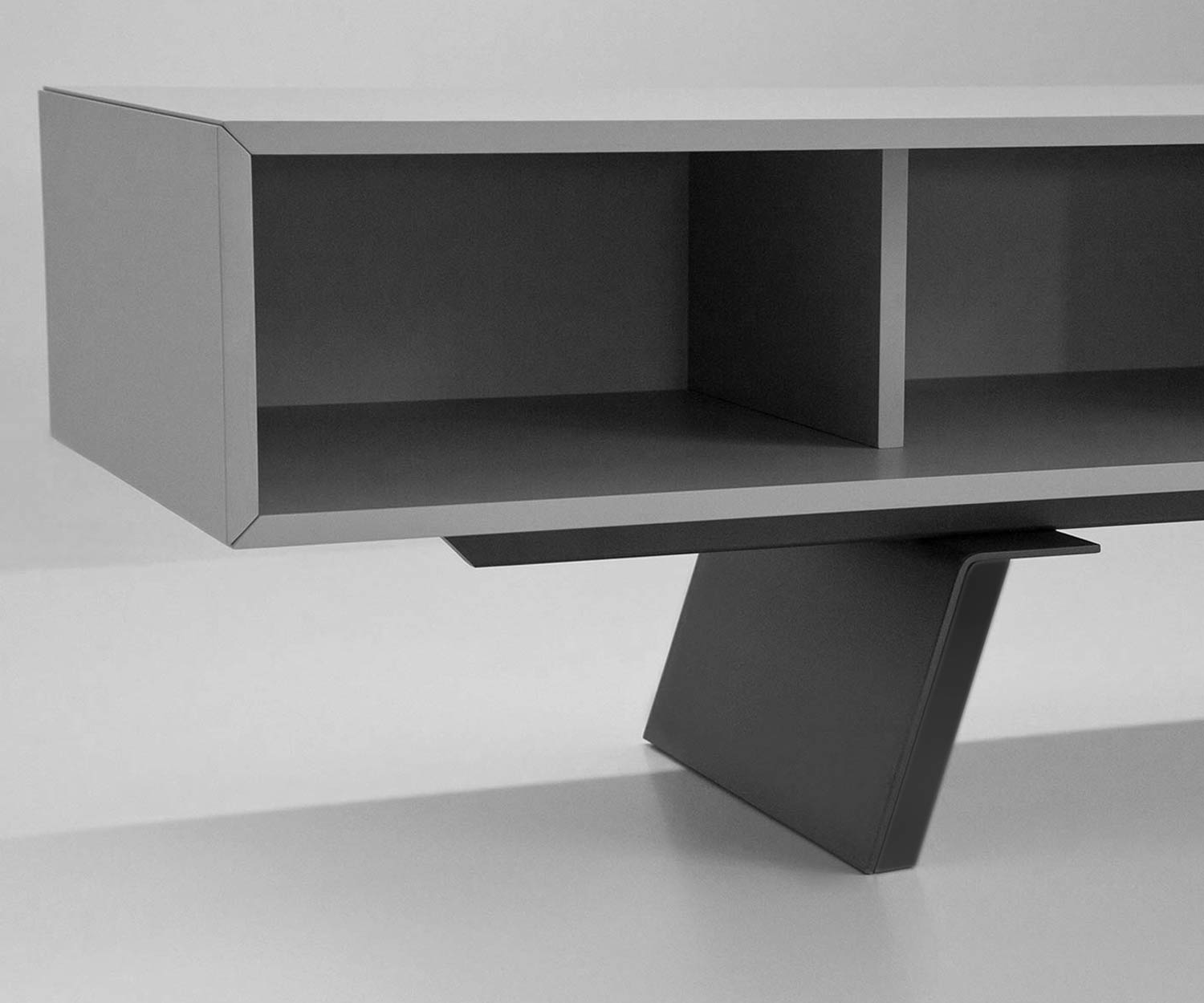 Moderne al2 e klipse 005 Design Buffet bas avec façade à tiroirs et trois compartiments ouverts