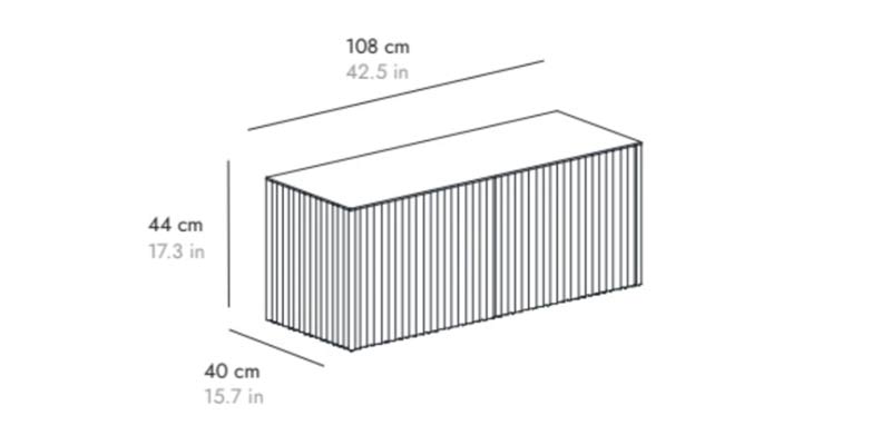 B 108 cm 2 deuren