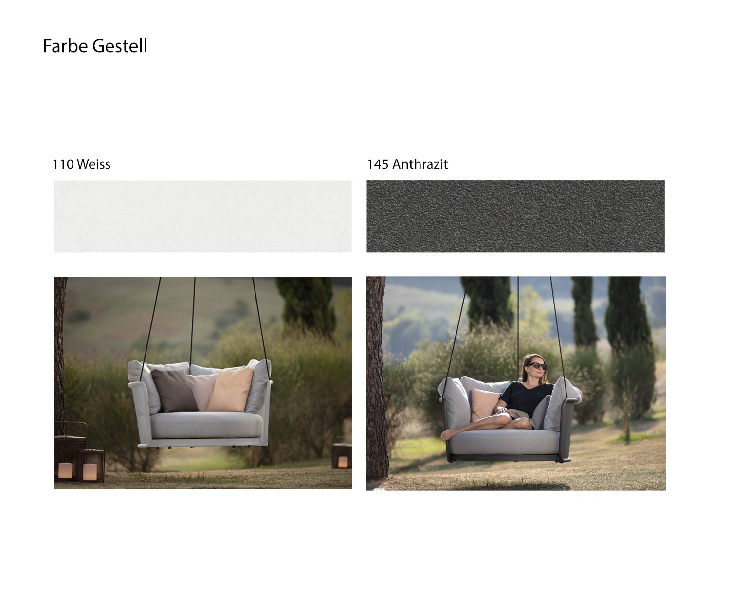 Baza Round Swing design fauteuil Framekleur roestvrij staal wit antraciet Baza Round Swing design fauteuil Framekleur roestvrij staal wit antraciet