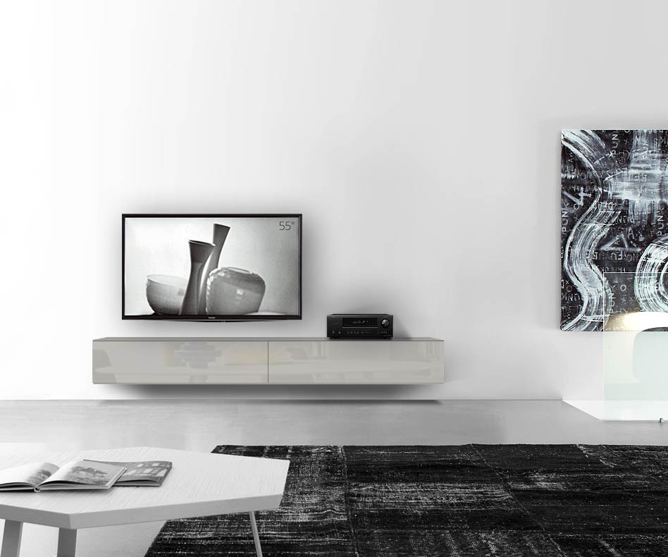 /Design lowboard wand B240 H33 5 glanzend lichtgrijs /Design lowboard wand B240 H33 5 glanzend lichtgrijs