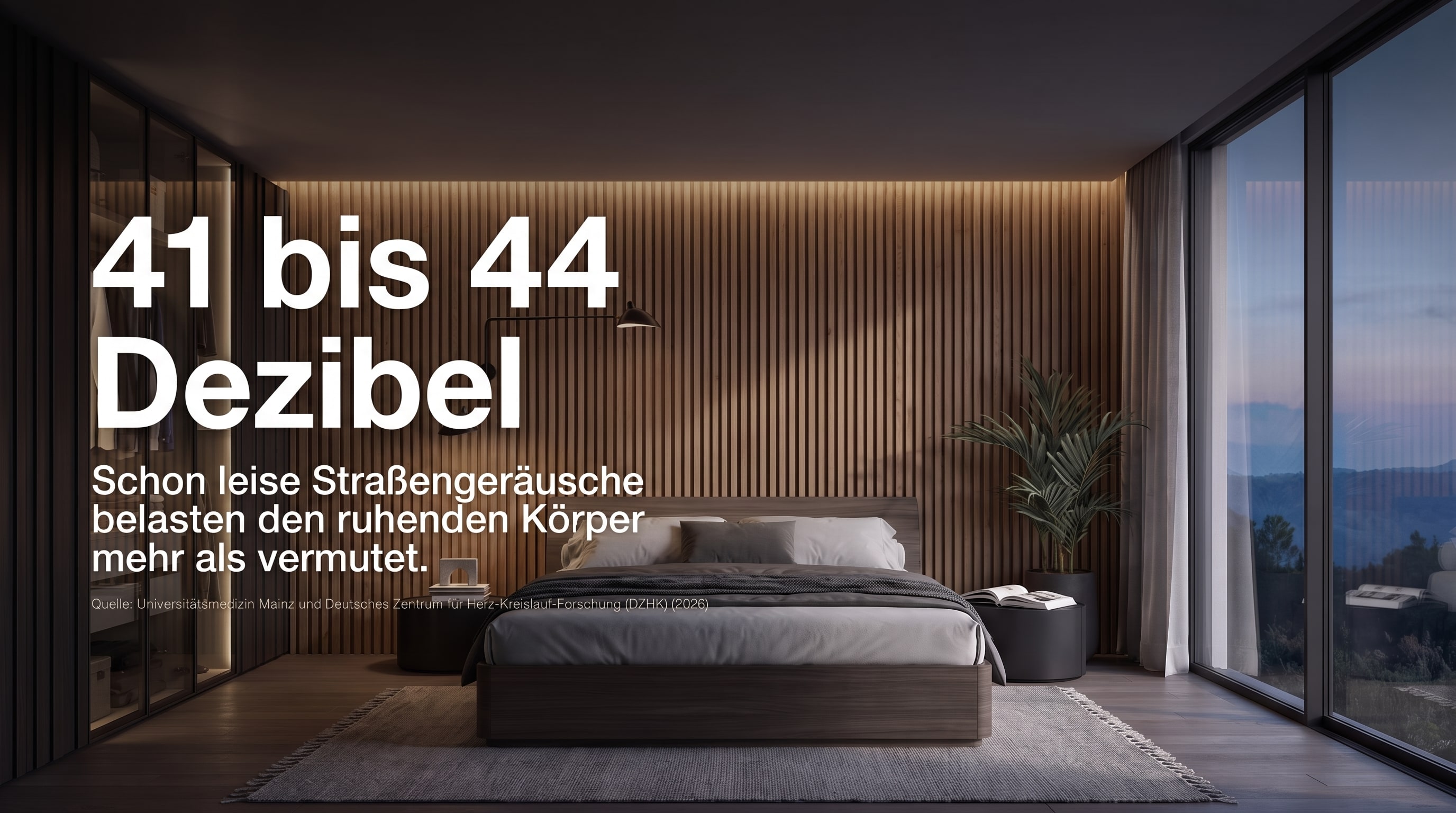 41 bis 44 Dezibel – Schon leise Straßengeräusche belasten den ruhenden Körper mehr als vermutet.