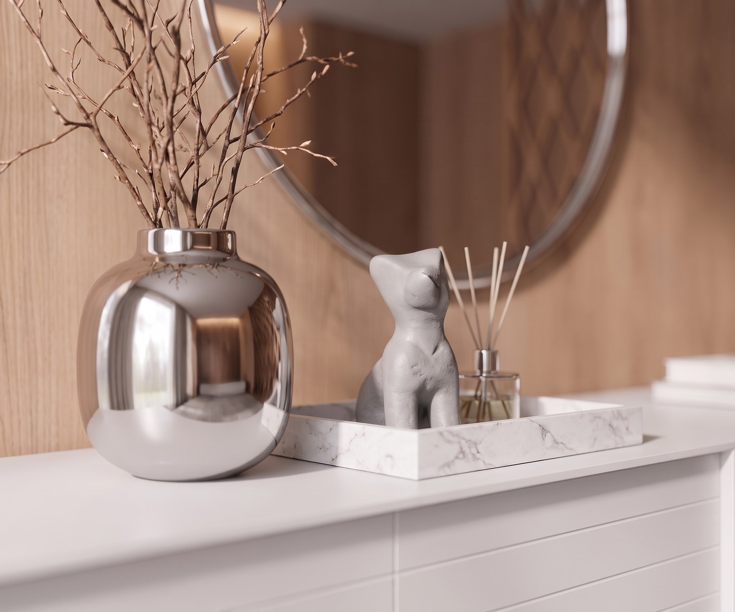 al2 Mobius 002 design dressoir in mat wit Design dressoir Mobius 002 van al2 voor de woonkamer, mat wit opbergmeubel in een minimalistische en moderne stijl.