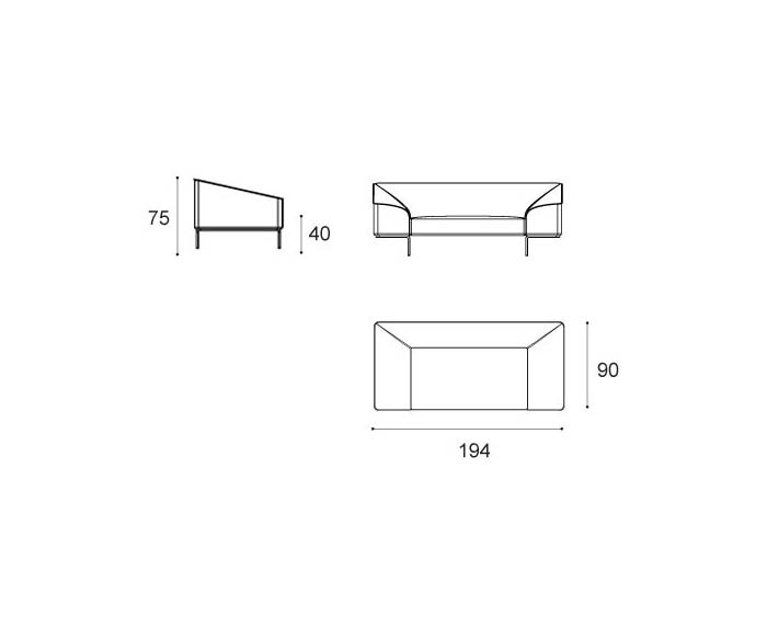 Prostoria Naad Contour 2 zits schets