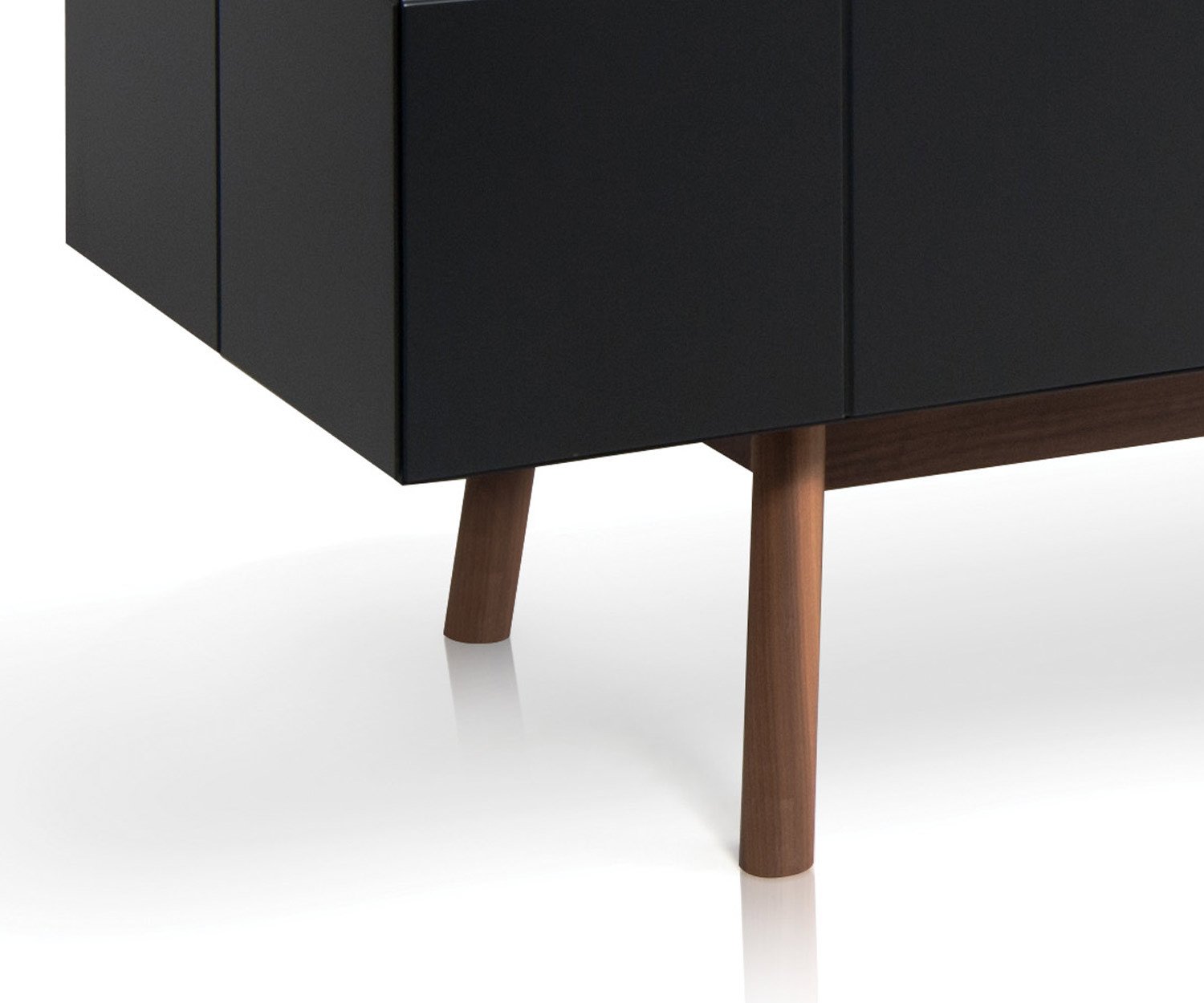 al2 Design Lowboard MOS I KO 005 B en noir en détail Pieds en bois massif al2 Design Lowboard MOS I KO 005 B en noir en détail Pieds en bois massif