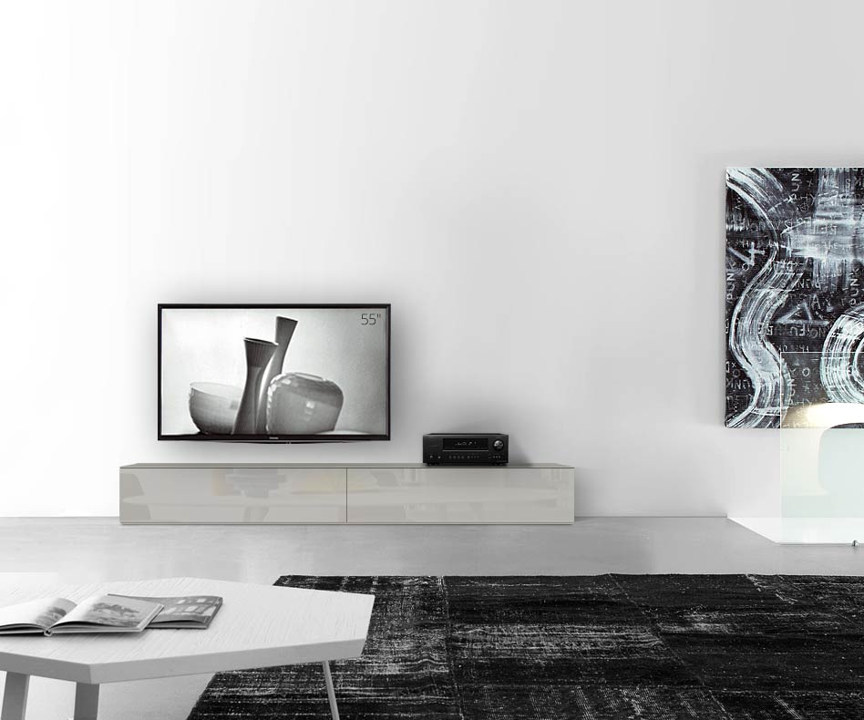 /Design Lowboard sol B240 H35 gris clair brillant /Design Lowboard sol B240 H35 gris clair brillant