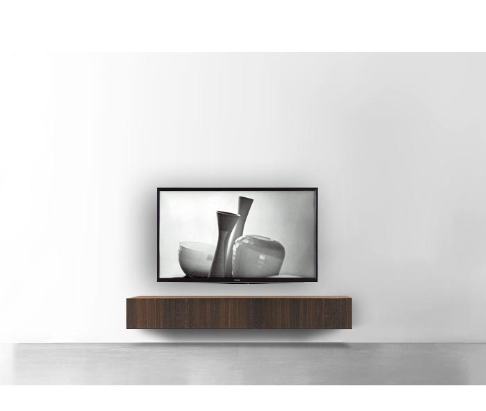 Livitalia Houten design lowboard configurator wand 150 cm 24 cm 56 cm bruin eiken Livitalia Houten design lowboard configurator wand 150 cm 24 cm 56 cm bruin eiken