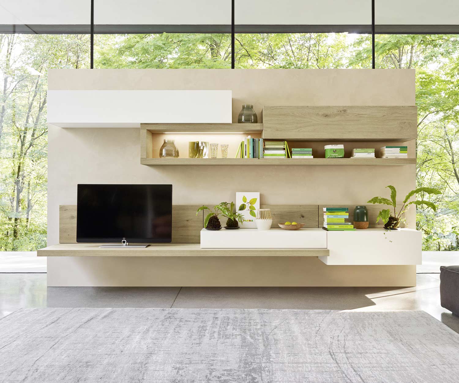 Livitalia Design wandplank voor wandmeubel in eiken gefineerd hout Livitalia Design wandplank voor wandmeubel in eiken gefineerd hout
