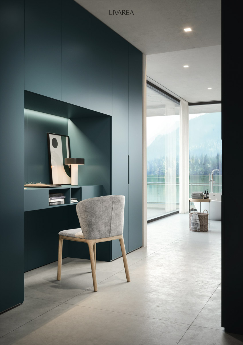 Exclusieve draaideurkast met bureaunis Exclusieve draaideurkast met bureaunis