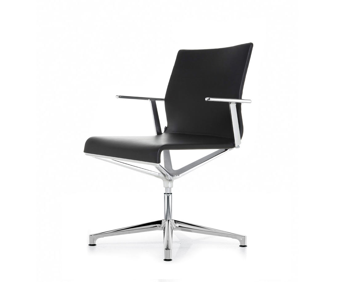 ICF Stick ETK Stoel Kantoorstoel Zwart Leer zonder wielen H37 ICF Stick ETK Stoel Kantoorstoel Zwart Leer zonder wielen H37