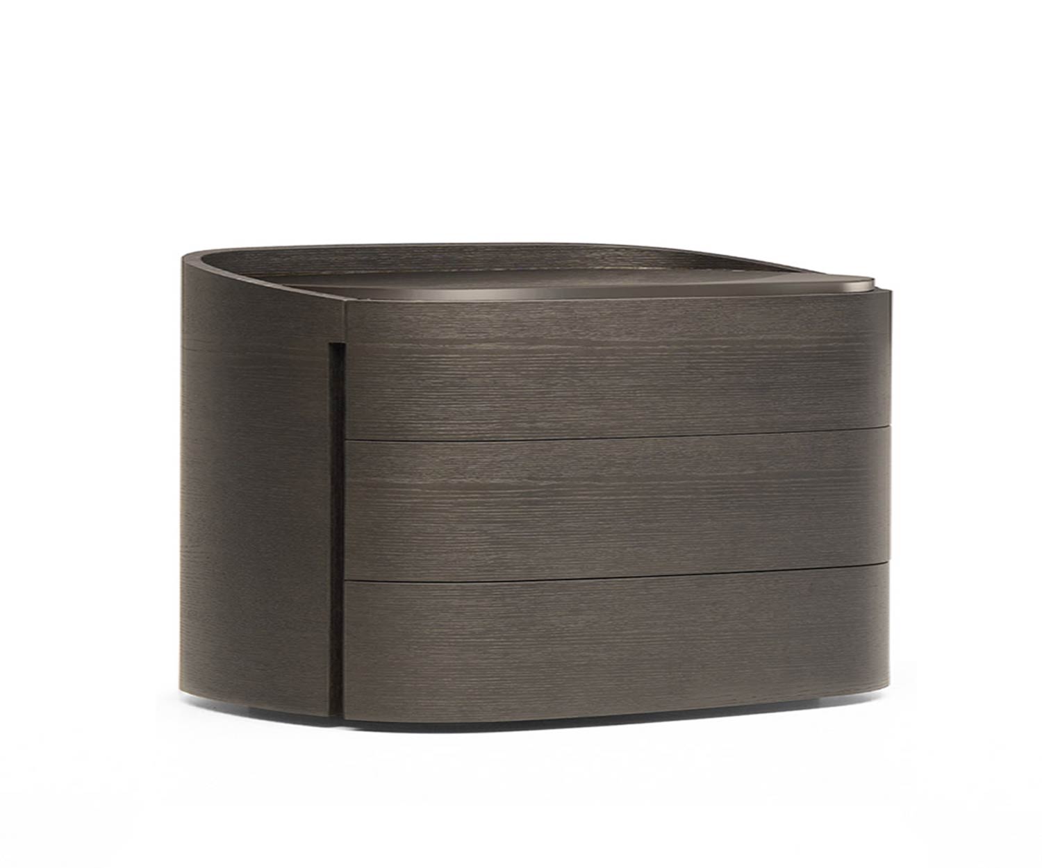 Ronde ladekast van Livitalia in grijs eikenfineer Ronde ladekast van Livitalia in grijs eikenfineer