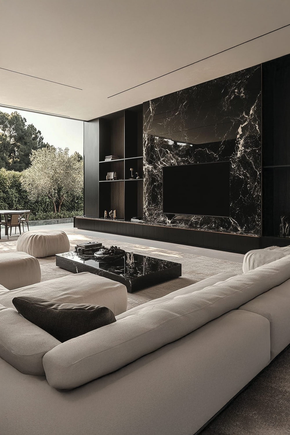 woonkamer-in-zwart-wit-met-hoogwaardige-marmeren-accenten-voor-luxueuze-flair