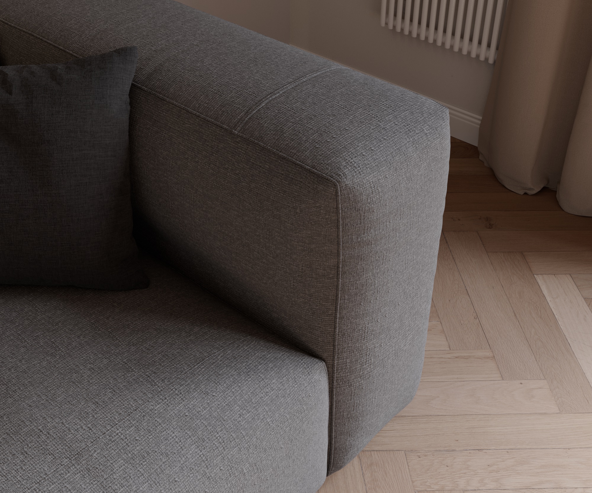 Coin Cloud Tissu Tundra 10 Gris moyen Coin Cloud Tissu Tundra 10 Gris moyen