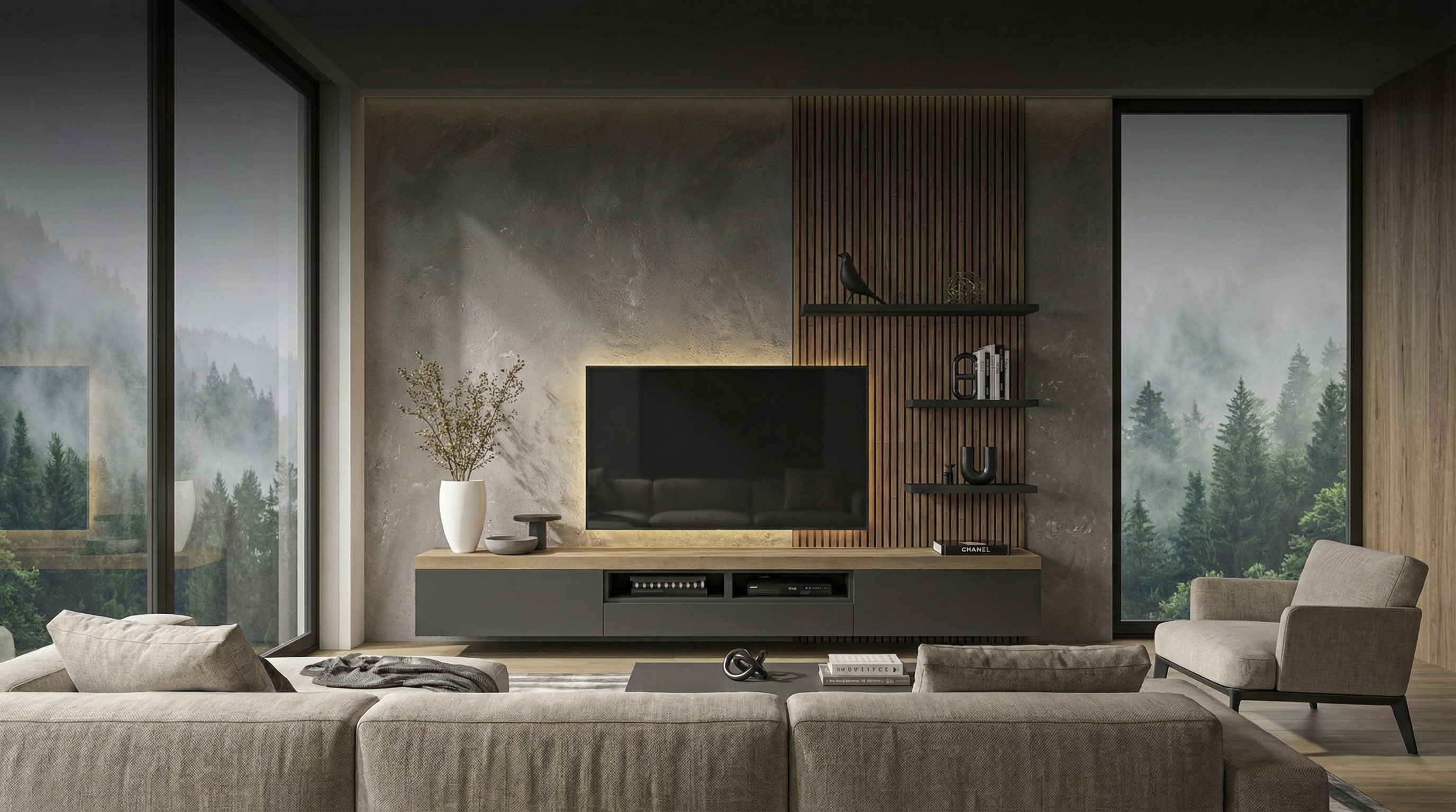 Woonkamer woonwanden 2026: De regel die designers gebruiken