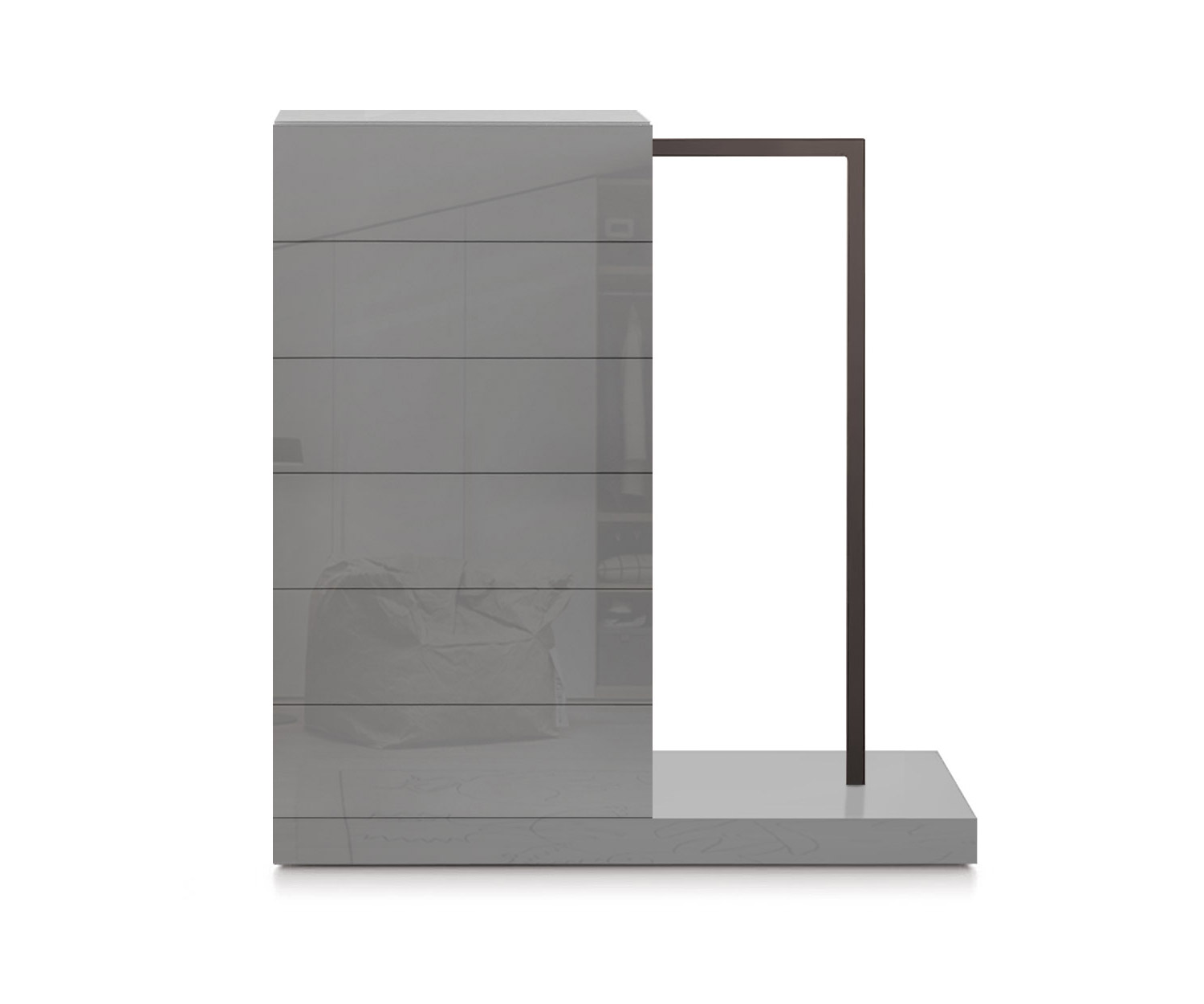 Novamobili Commode haute Easy6 + penderie à droite L54cm brillant gris clair430 Novamobili Commode haute Easy6 + penderie à droite L54cm brillant gris clair430