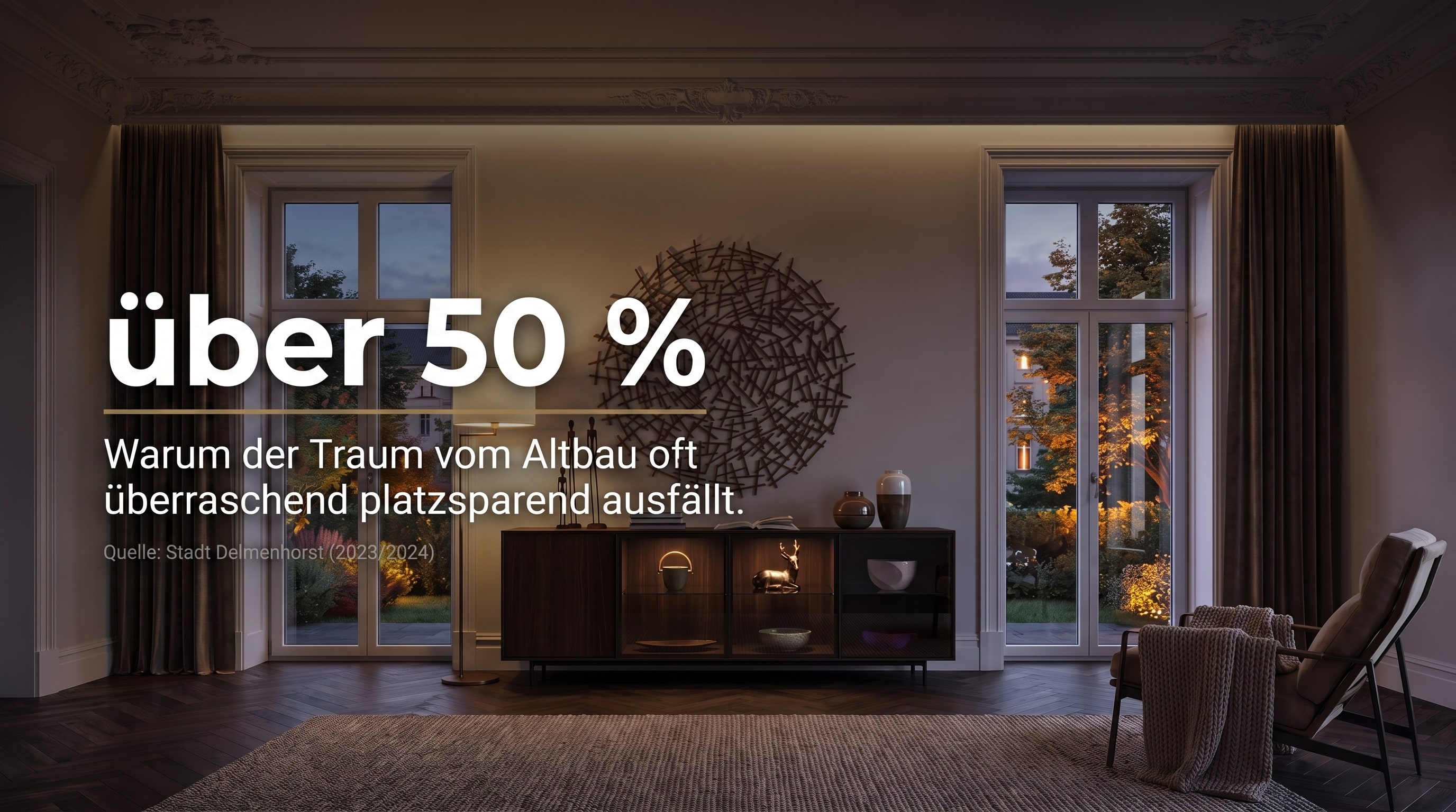 plus de 50 % &ndash; Pourquoi le r&ecirc;ve d'un appartement ancien est souvent &eacute;tonnamment peu encombrant.
