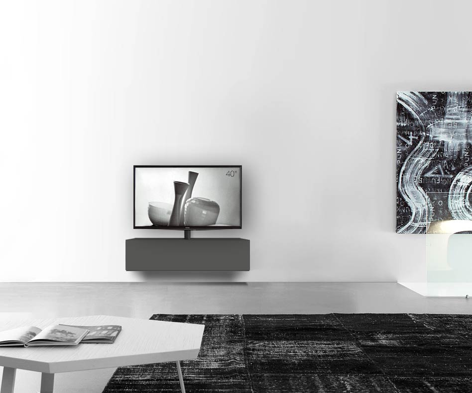 Design lowboard configurator met TV-bevestiging wandbreedte 120 32 45 midden mat donkergrijs