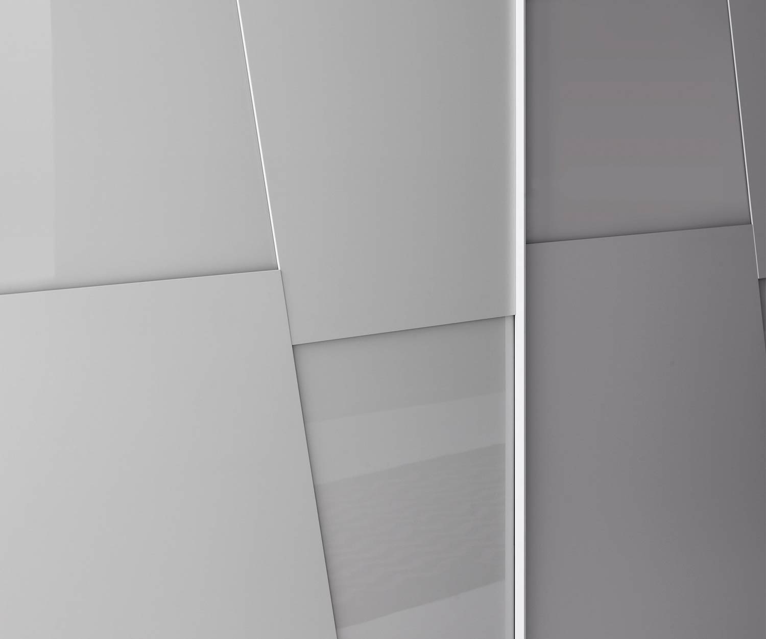Hoogwaardige Livitalia Design kledingkast Diagonaal in detail de deuren met de verzonken handgrepen