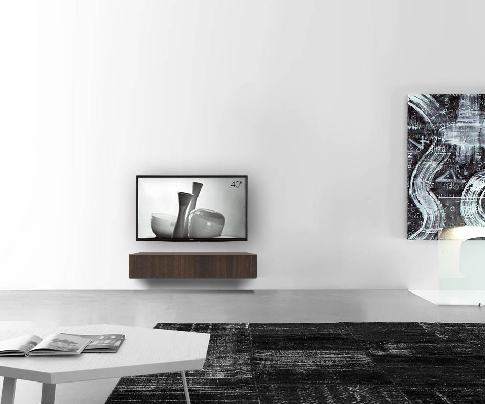 Livitalia Houten design lowboard configurator wand 120 cm 24 cm 56 cm bruin eiken
